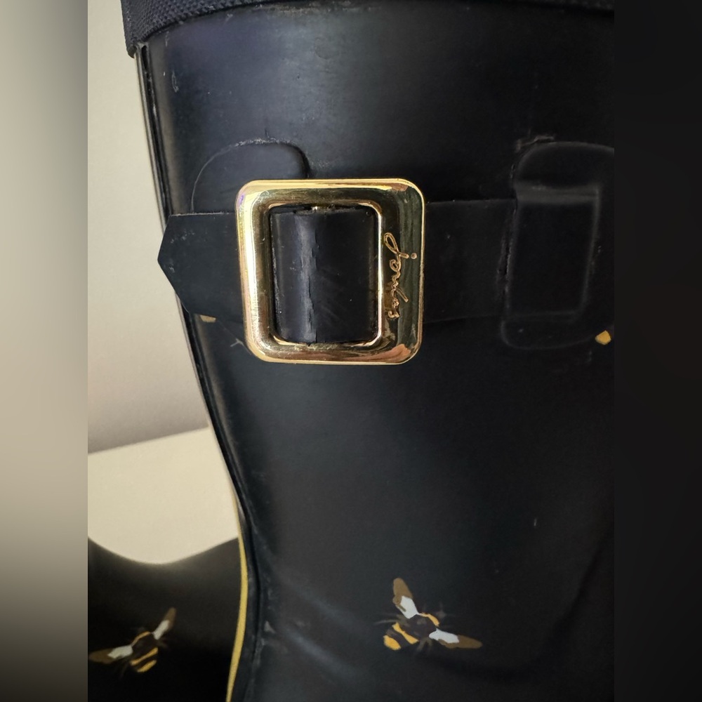 Joules Navy Bee Patterned Rain Boots - Picture 4 of 6